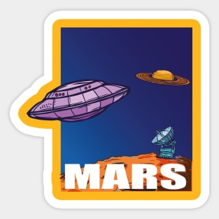 Mars spaceship Sticker